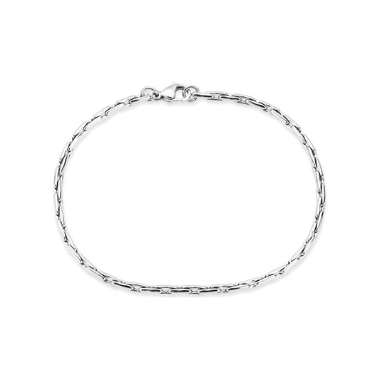 Over & Over Silver Stainless Steel Men's Box Chain Bracelet