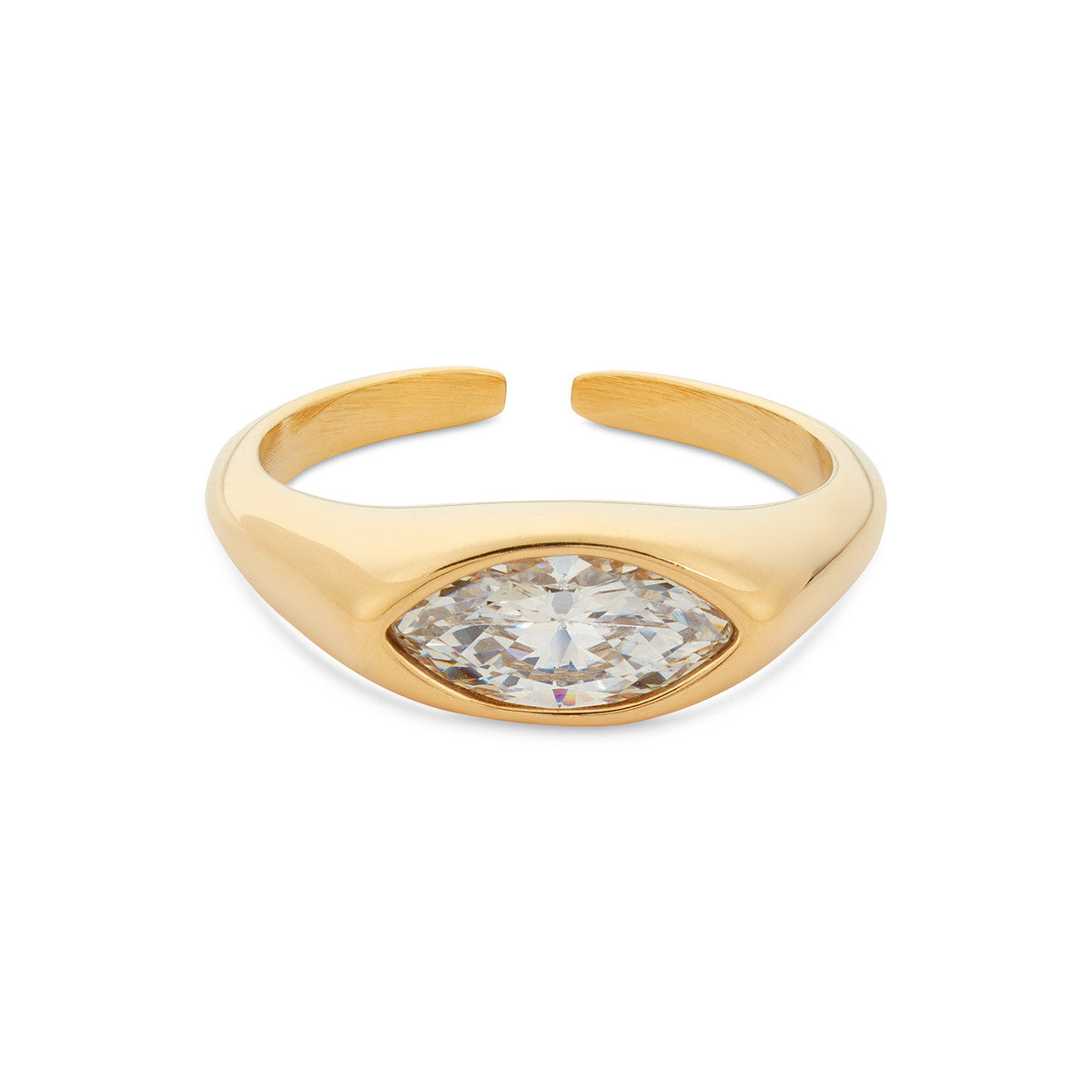 Over & Over Gold Stainless Steel Marquise Ring
