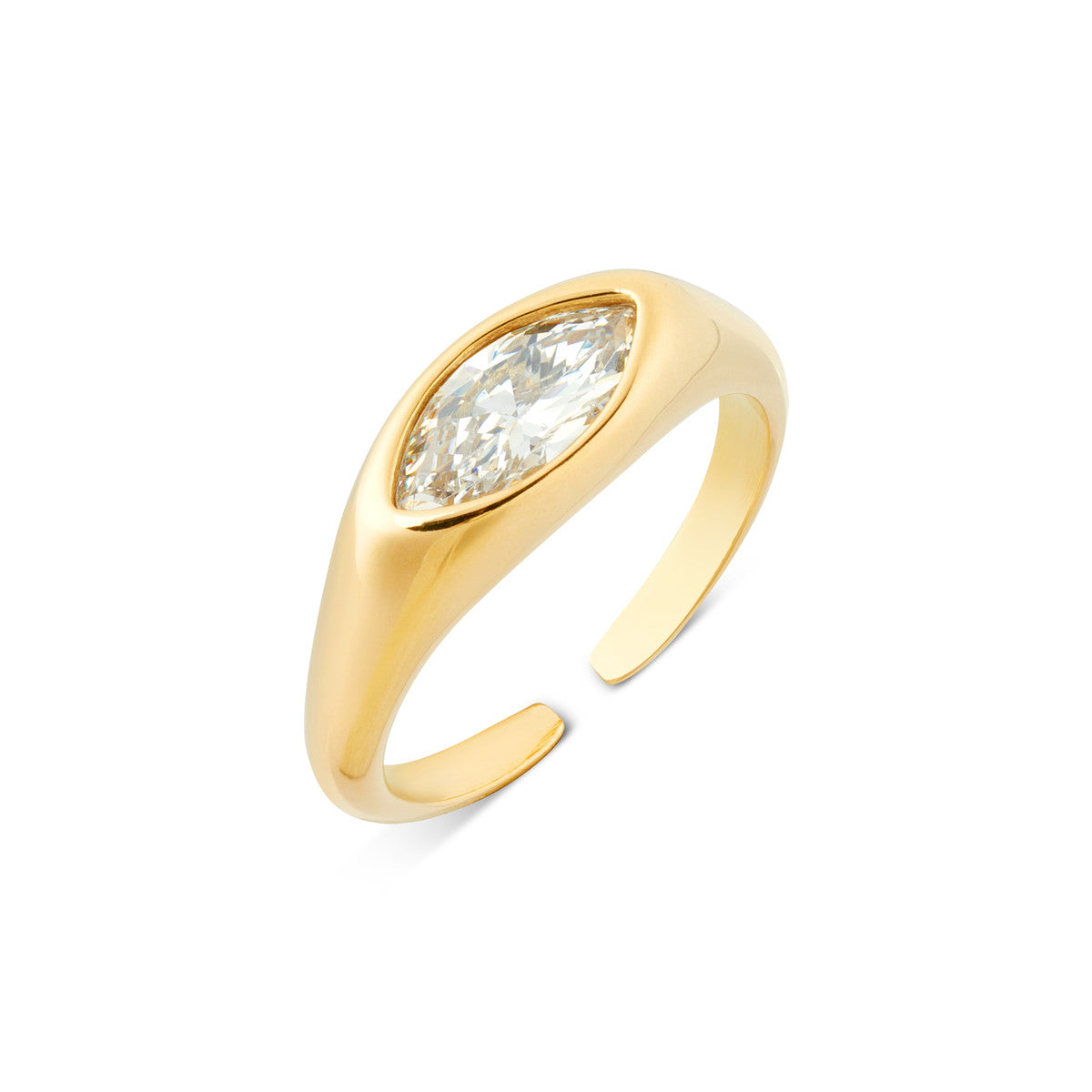 Over & Over Gold Stainless Steel Marquise Ring