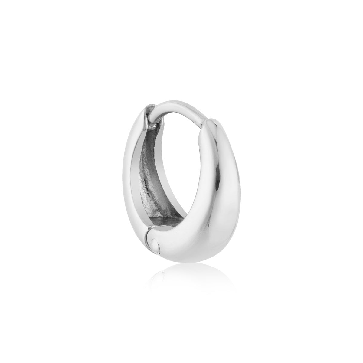 Over & Over Silver Chunky Huggie Hoop Earrings