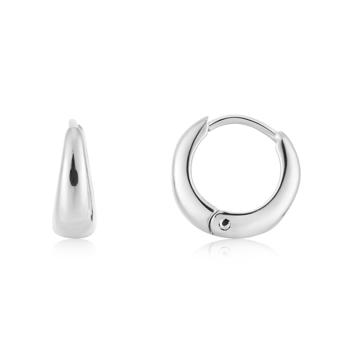 Over & Over Silver Chunky Huggie Hoop Earrings
