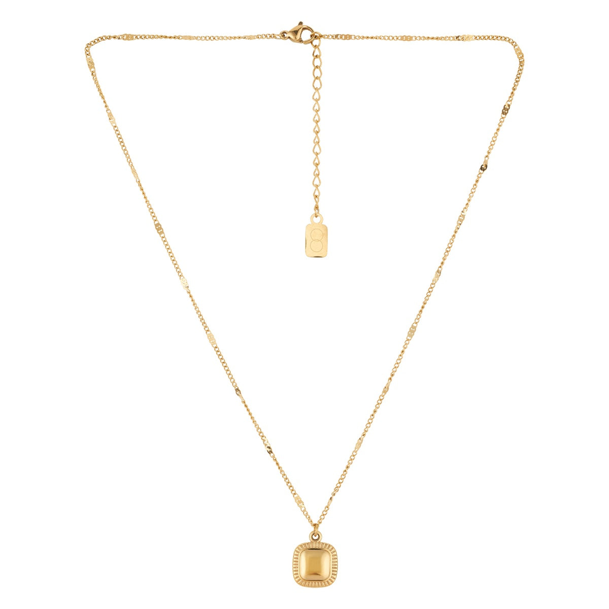 Over & Over Gold Square Pendant Necklace