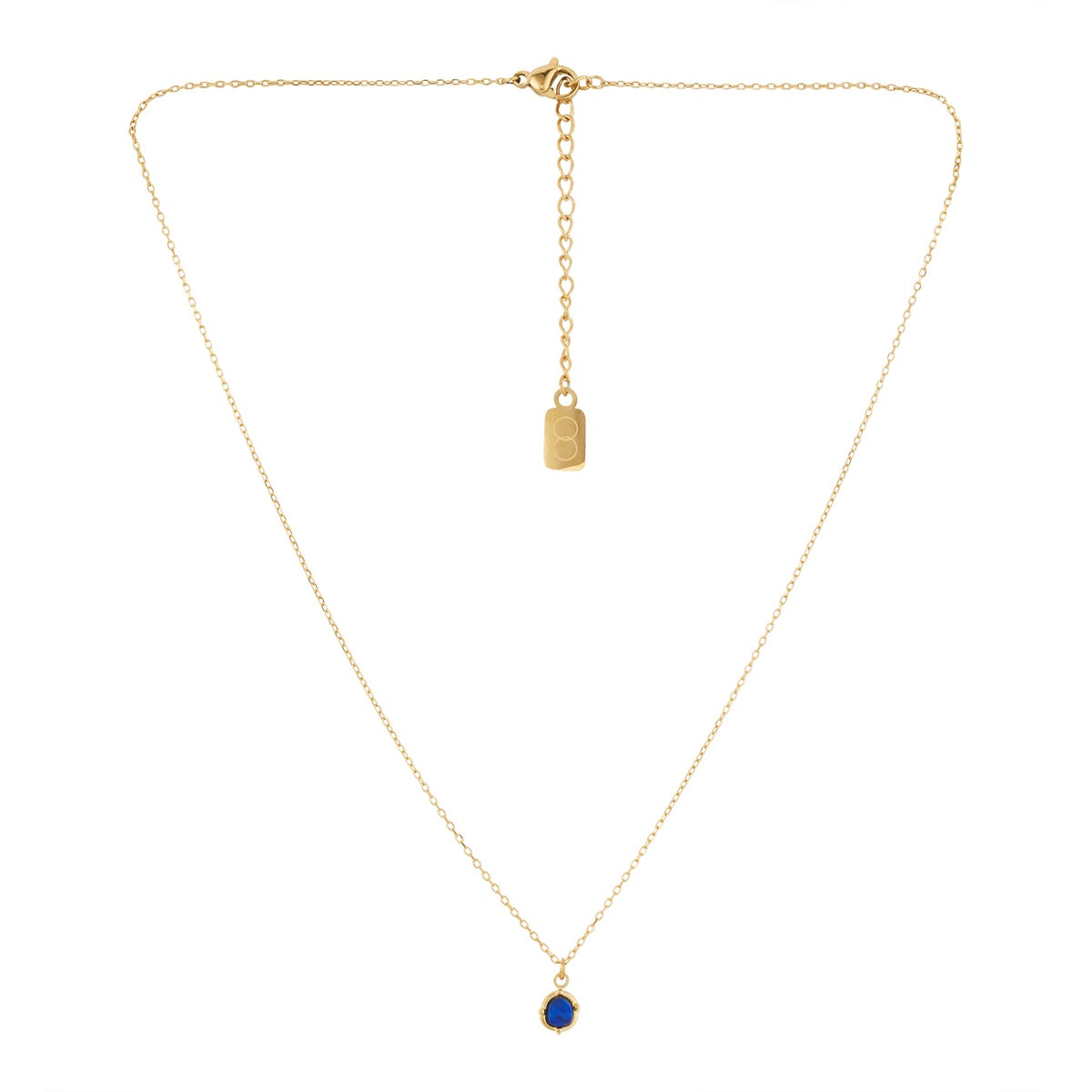 Over & Over Gold Blue Stone Pendant Necklace