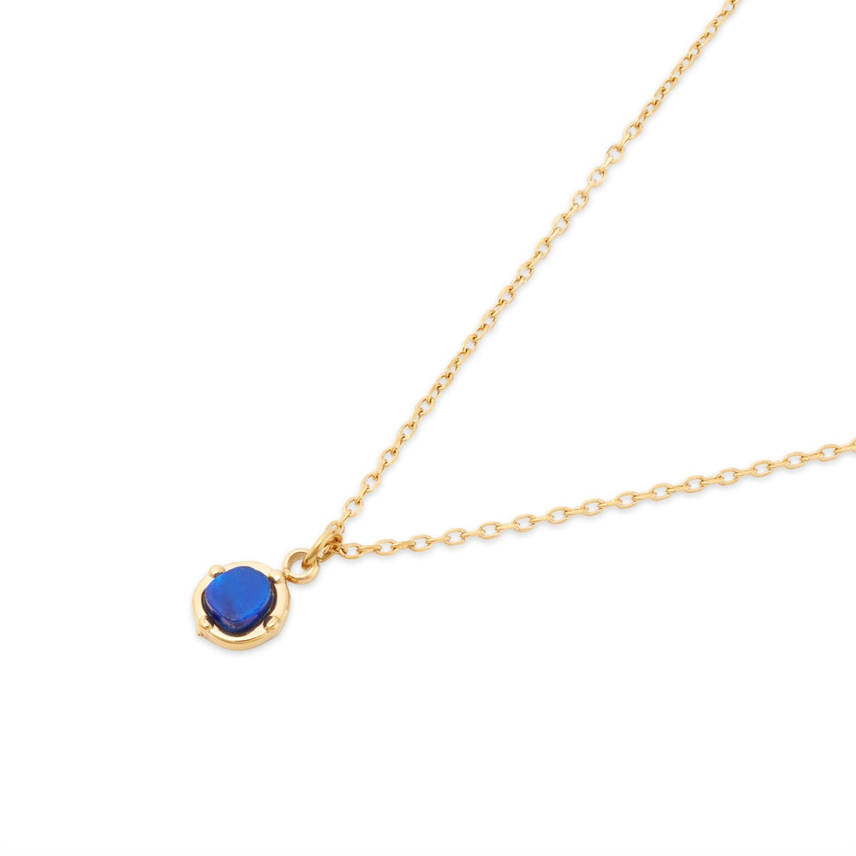 Over & Over Gold Blue Stone Pendant Necklace