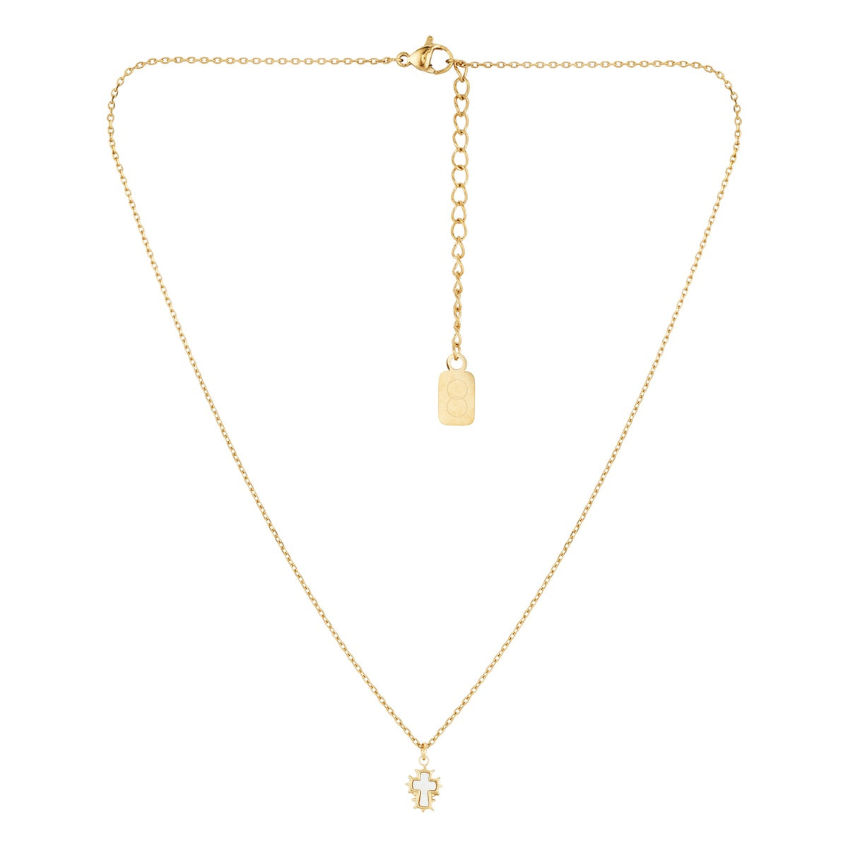 Over & Over Gold Mini Mother of Pearl Cross Necklace