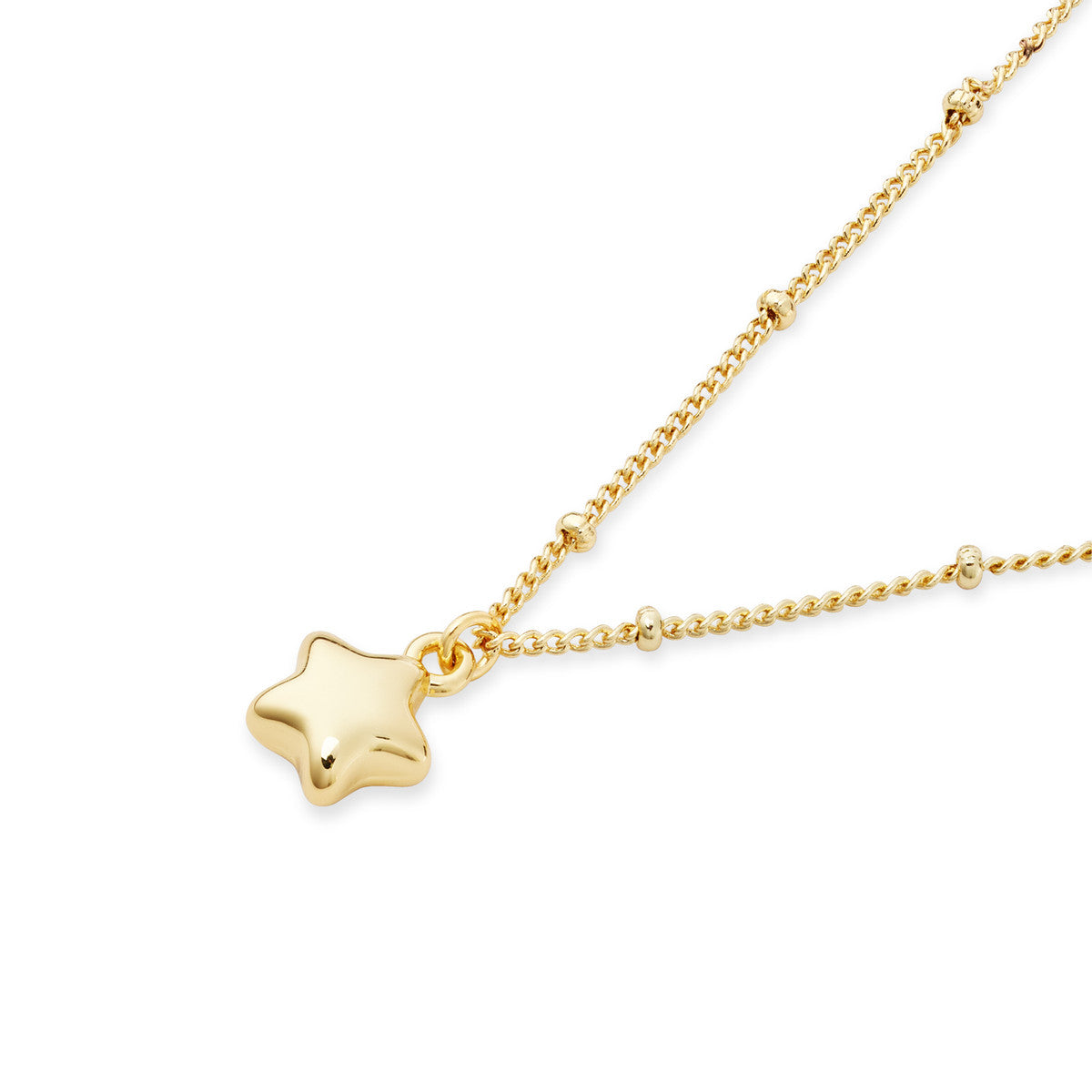 August Woods Gold Puffed Star Necklace