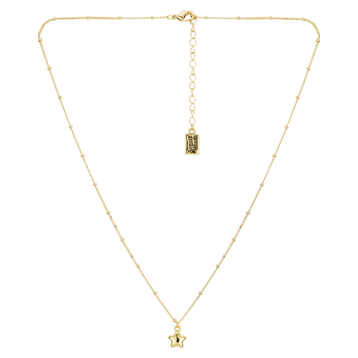 August Woods Gold Puffed Star Necklace