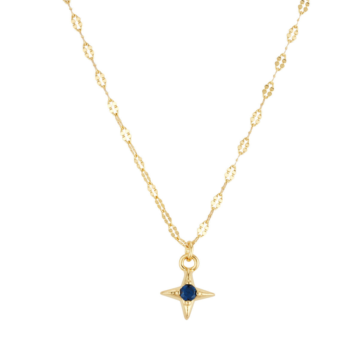 August Woods Gold Blue CZ Star Necklace