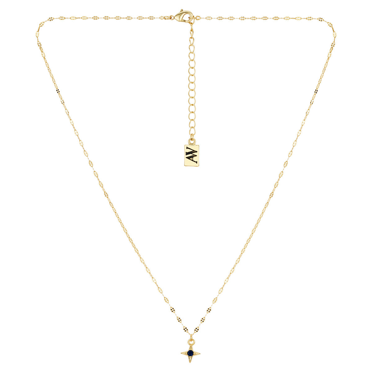 August Woods Gold Blue CZ Star Necklace