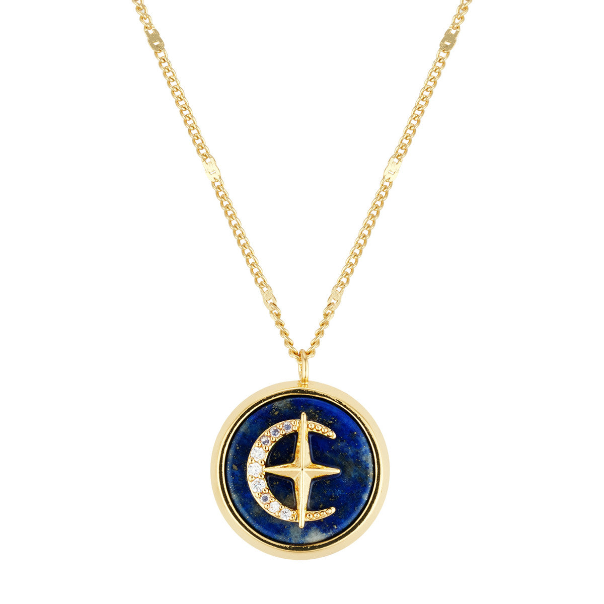 August Woods Gold Lapis Celestial Necklace
