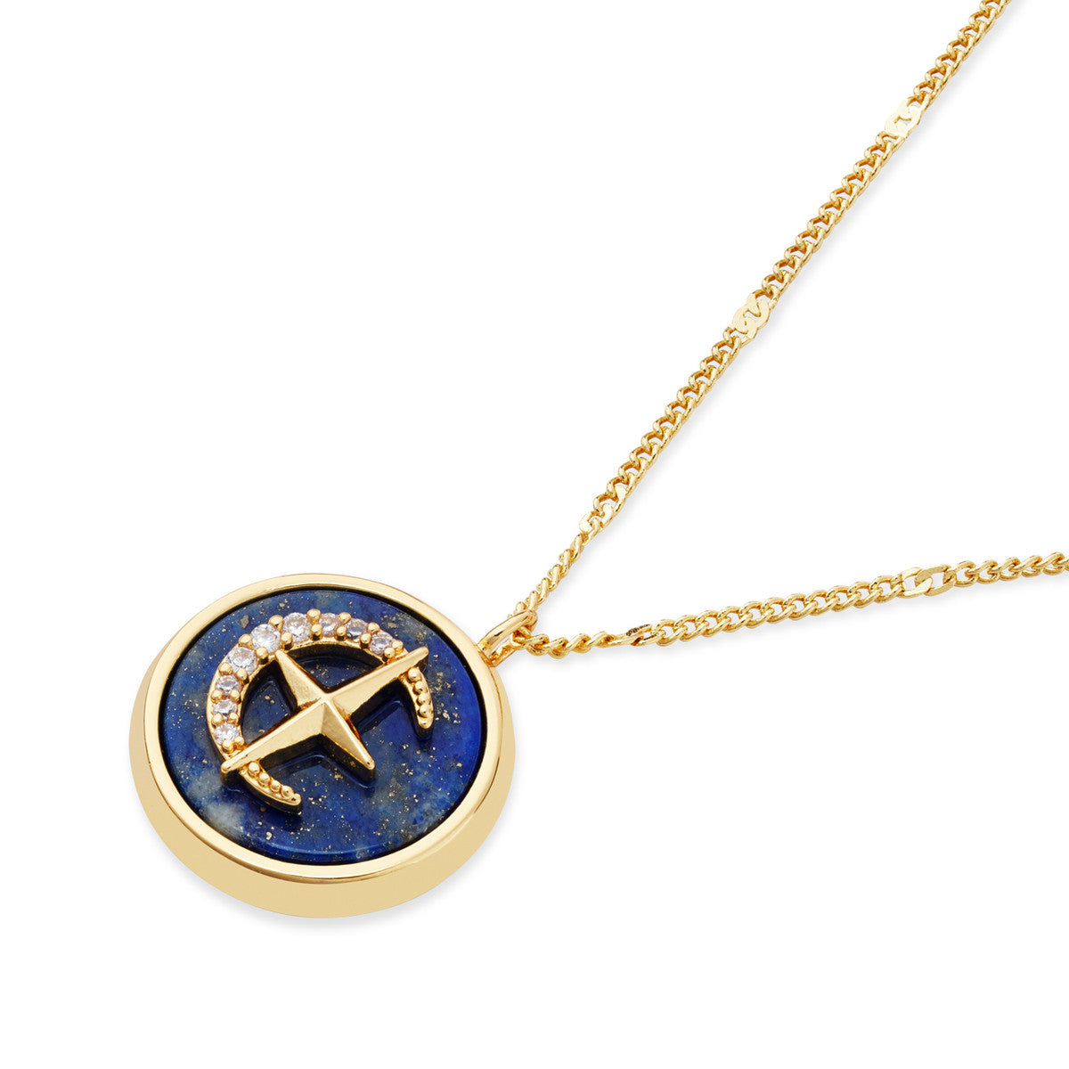 August Woods Gold Lapis Celestial Necklace
