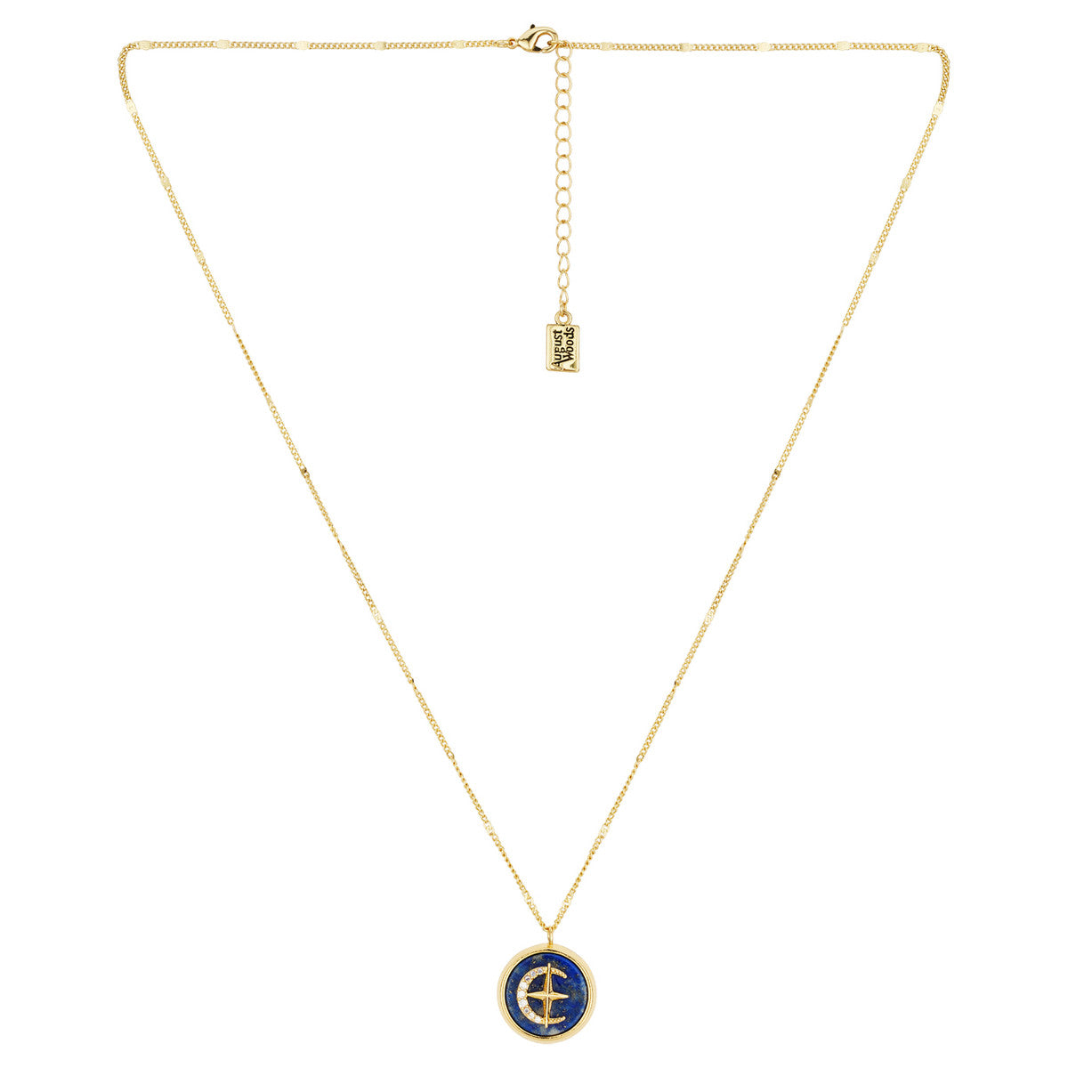 August Woods Gold Lapis Celestial Necklace