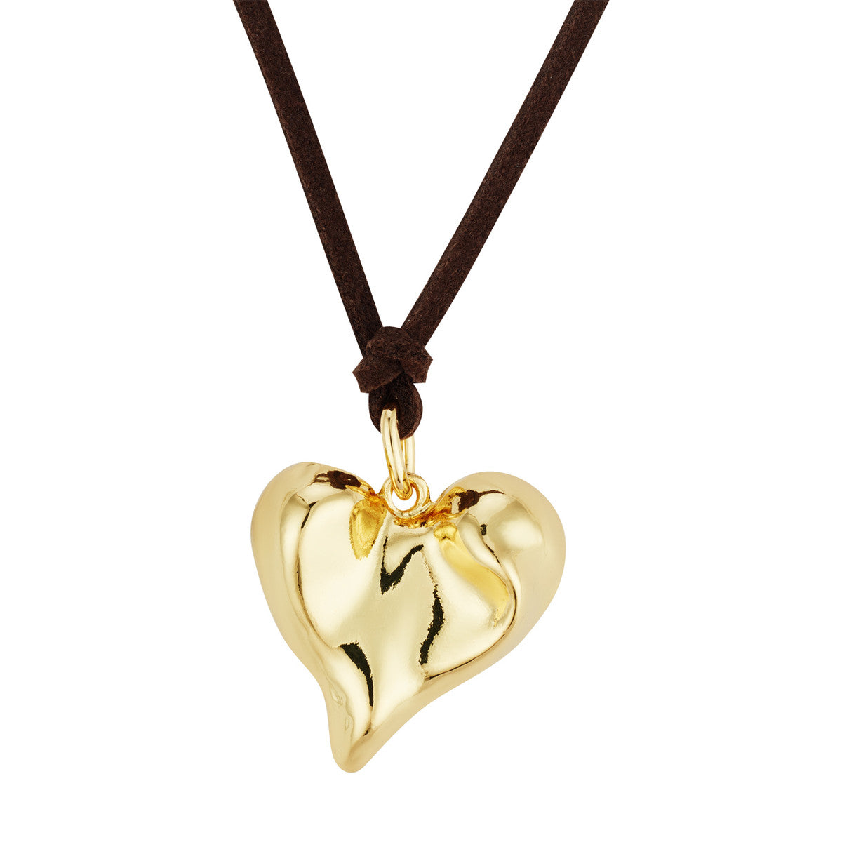 August Woods Gold Molten Heart Cord Long Necklace