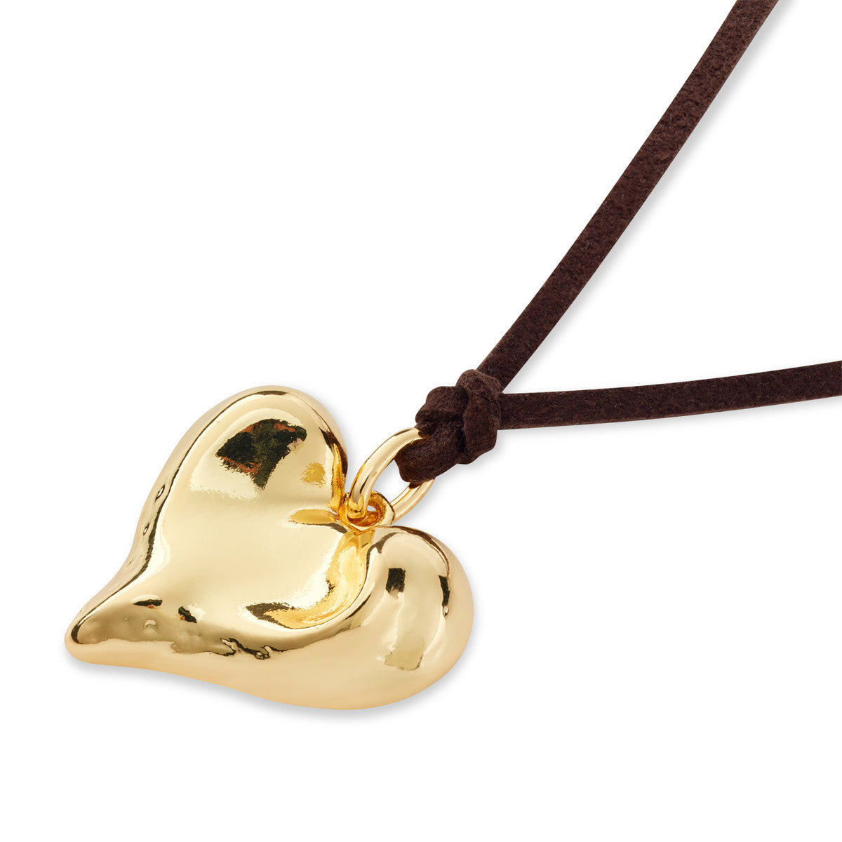 August Woods Gold Molten Heart Cord Long Necklace