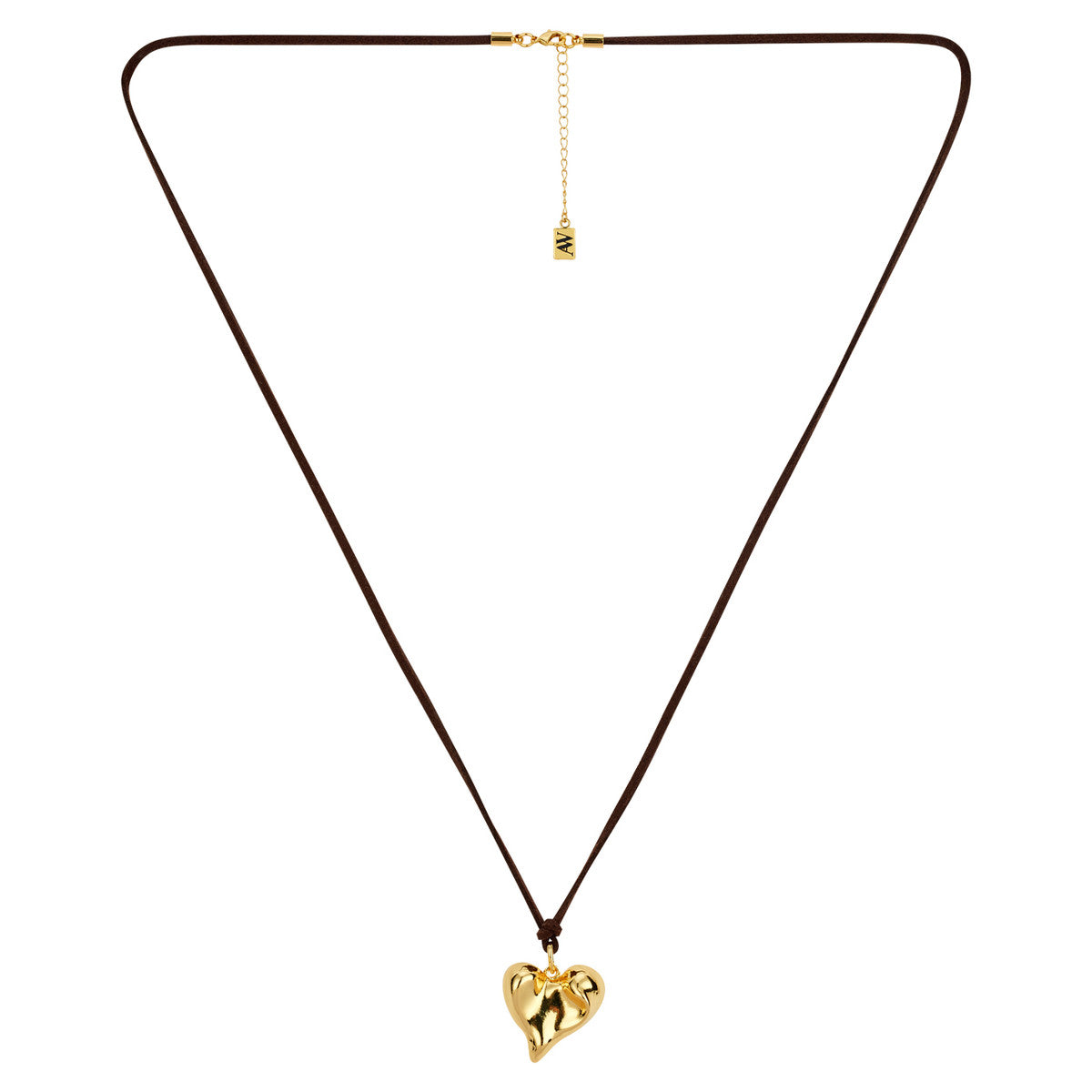August Woods Gold Molten Heart Cord Long Necklace