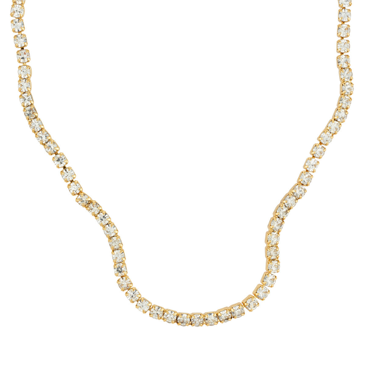 August Woods Gold Cluster Charm Tennis Necklace Set