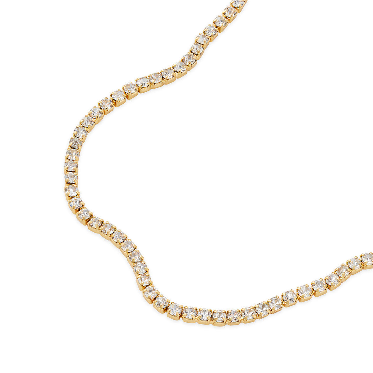 August Woods Gold Pavé Wave Necklace
