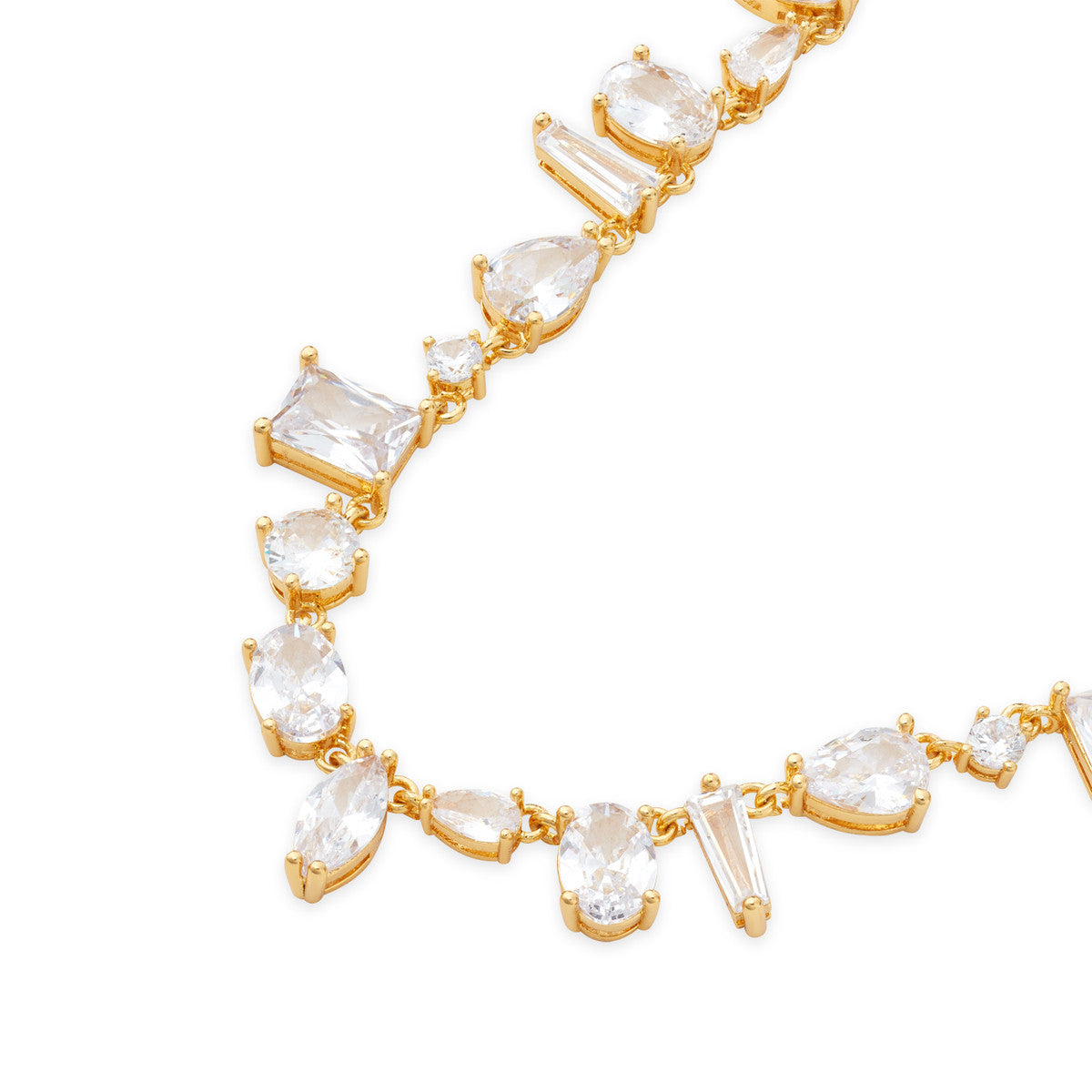 August Woods Gold Mixed Cut CZ Statement Necklace