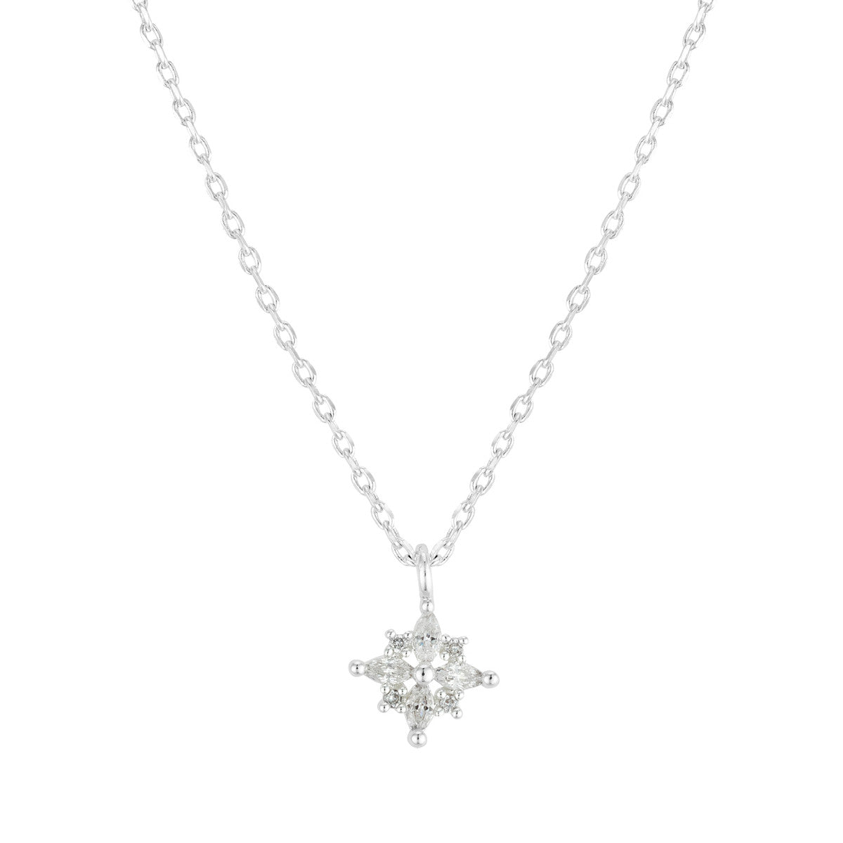 August Woods Silver Star Cluster Necklace