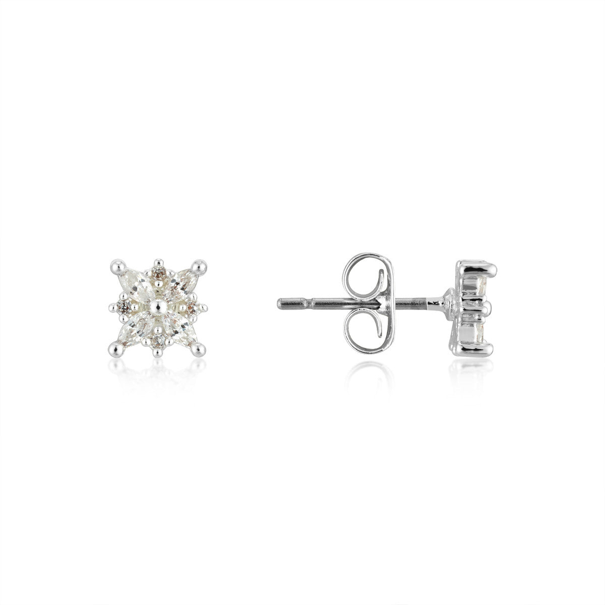 August Woods Silver Star Cluster Stud Earrings