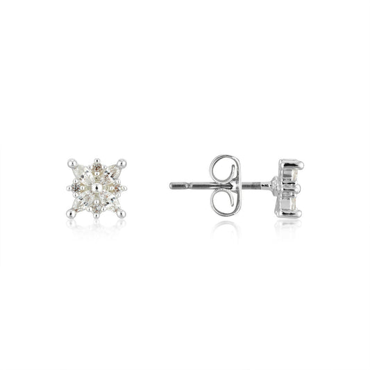 August Woods Silver Star Cluster Stud Earrings