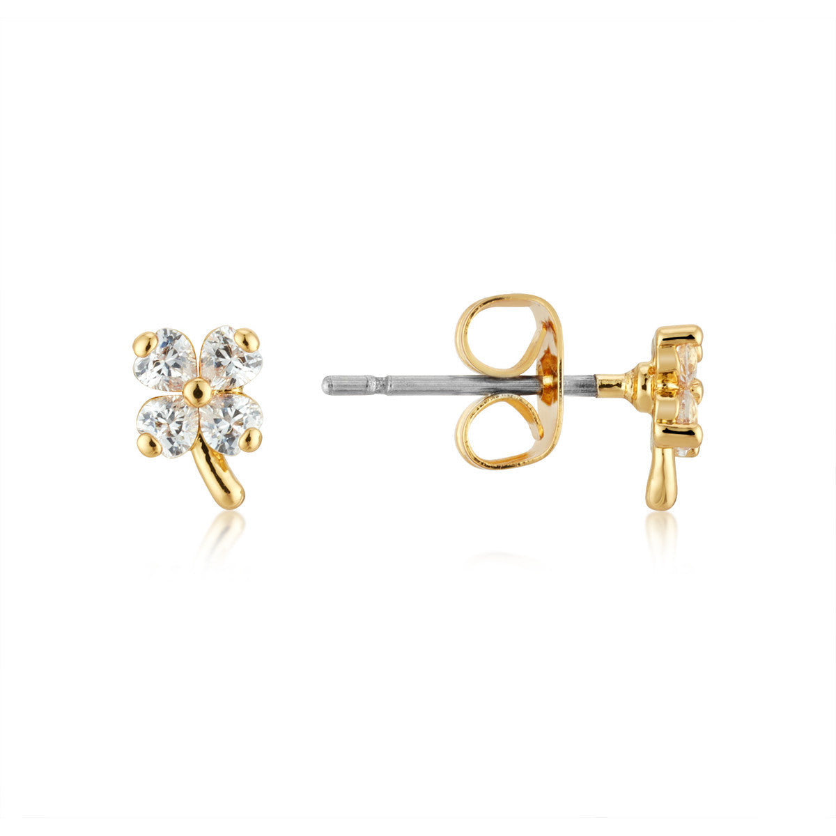 August Woods Gold Mini Clover Earrings