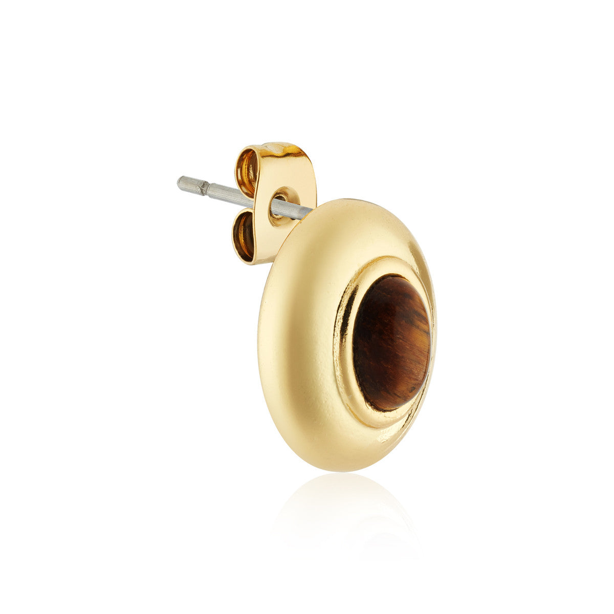 August Woods Gold Molten Tiger's Eye Stud Earrings