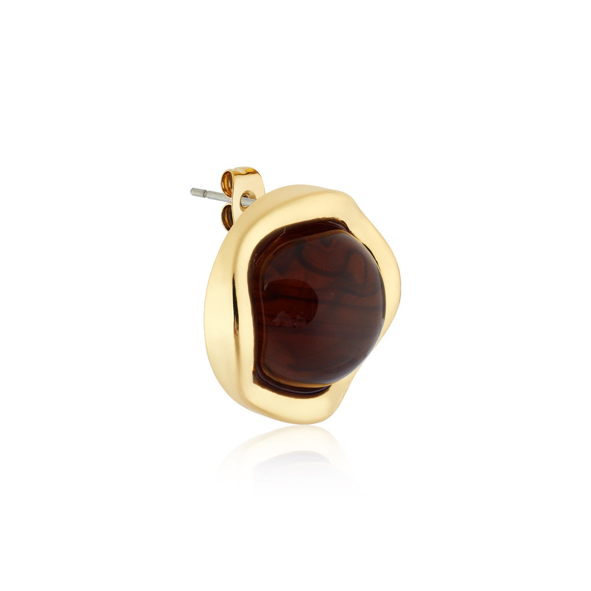 August Woods Gold Tiger's Eye Statement Studs