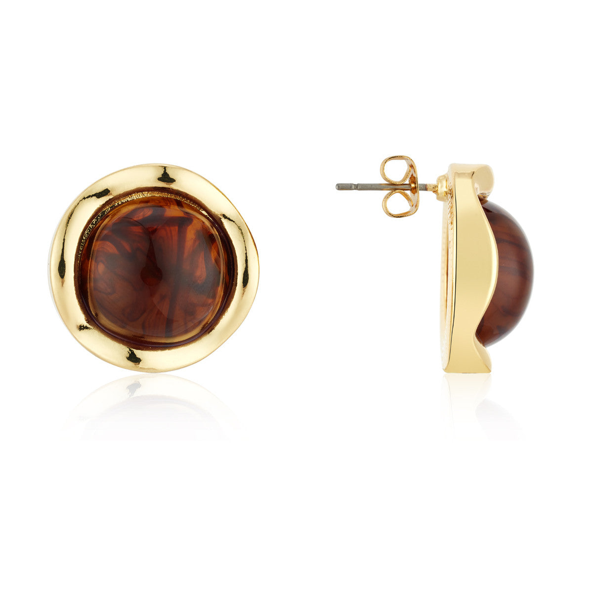 August Woods Gold Tiger's Eye Statement Studs