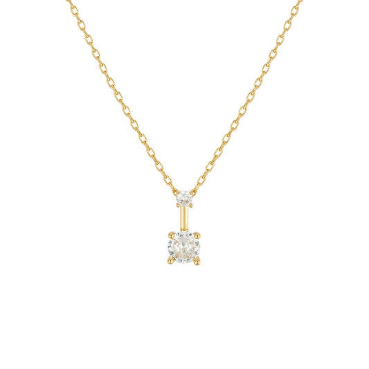 August Woods Gold Clawset Solitaire Necklace