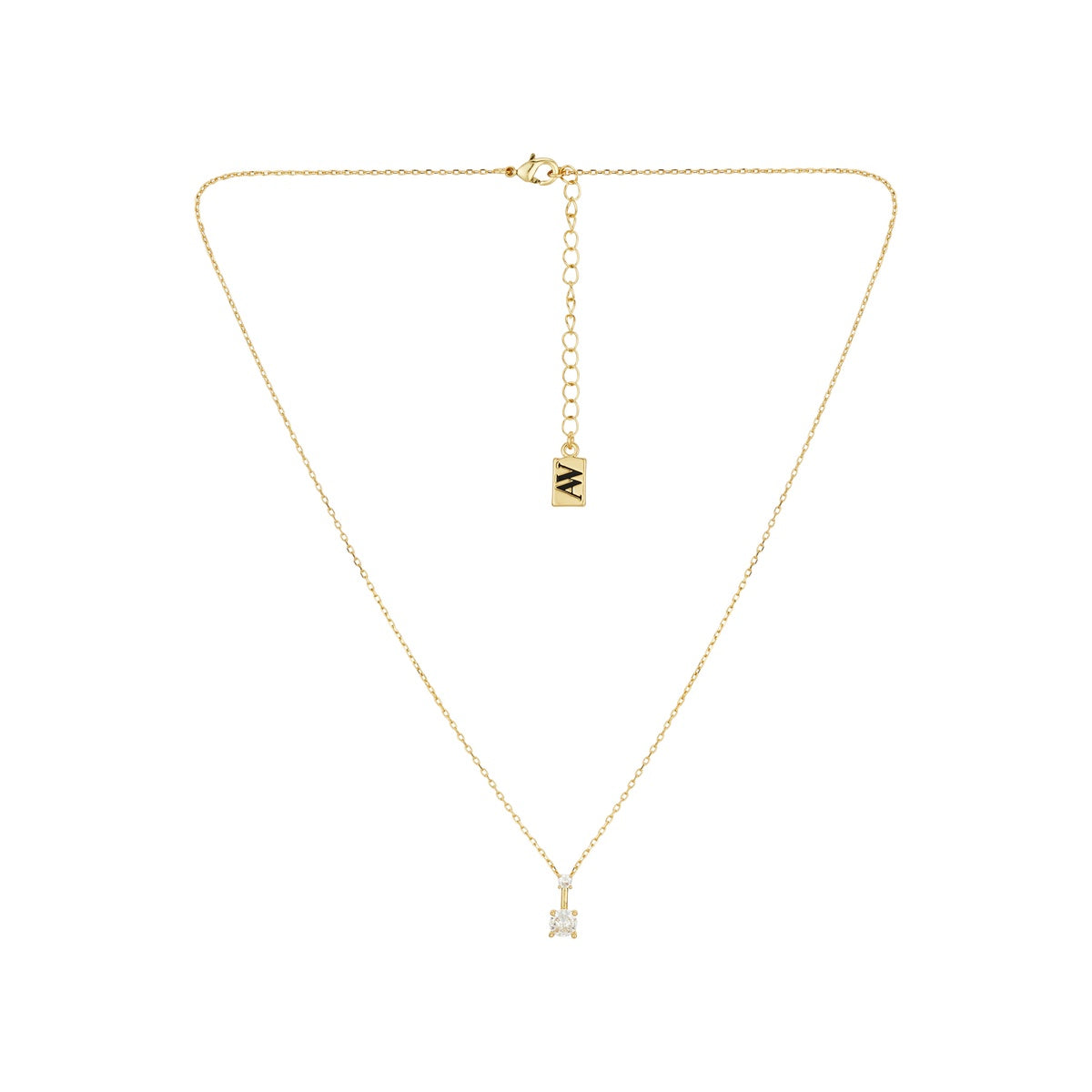 August Woods Gold Clawset Solitaire Necklace