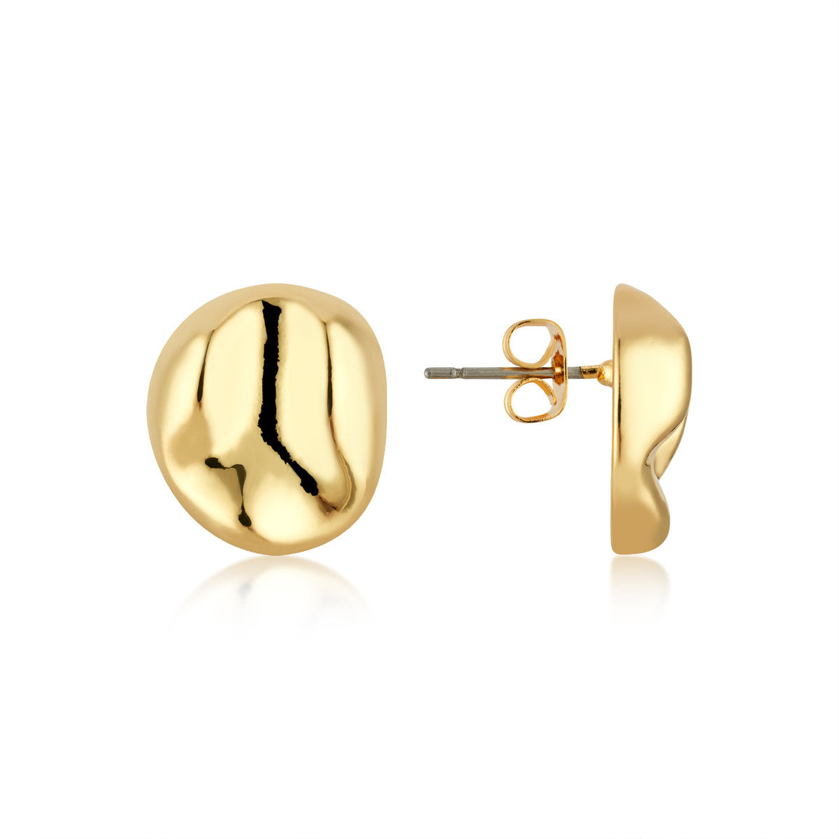 August Woods Gold Molten Stud Earrings