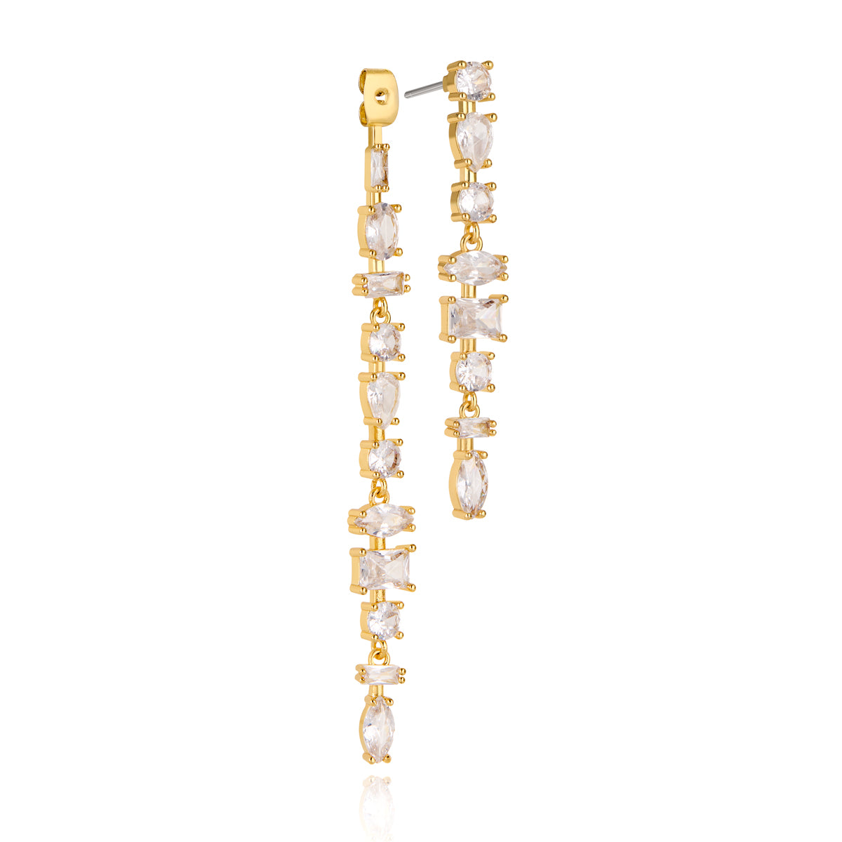 August Woods Gold Mix Cut CZ Drop Earrings
