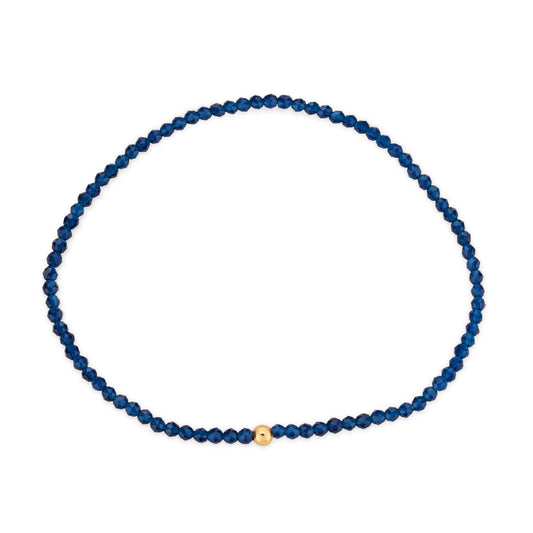August Woods Gold Celestial Blue Bead Bracelet