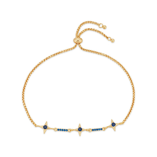 August Woods Gold Blue CZ Star Pull Bracelet