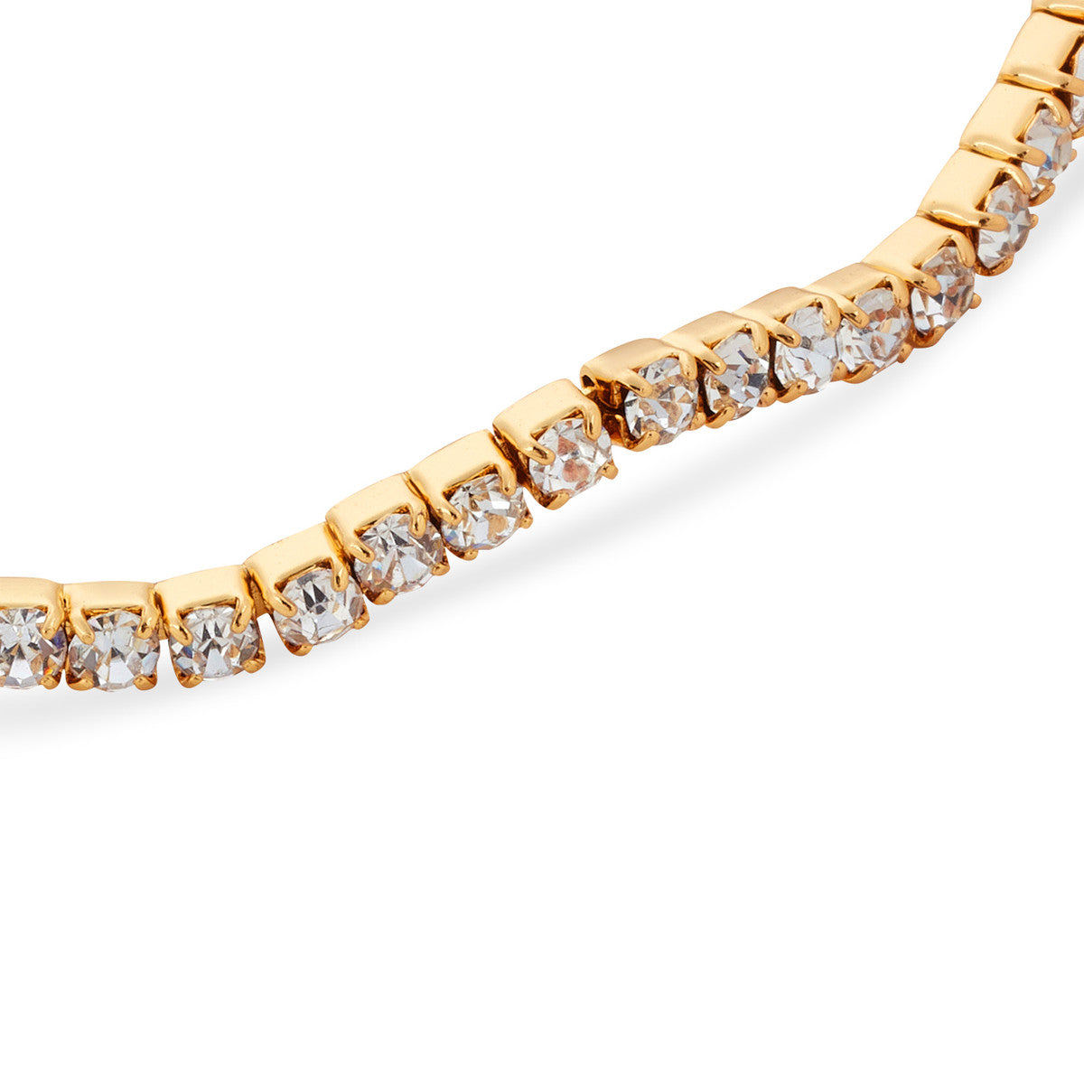 August Woods Gold Pavé Wave Adjustable Bangle