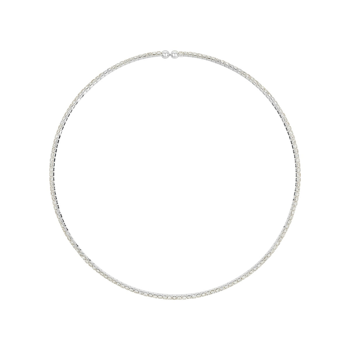 August Woods Silver Pavé Torque Necklace