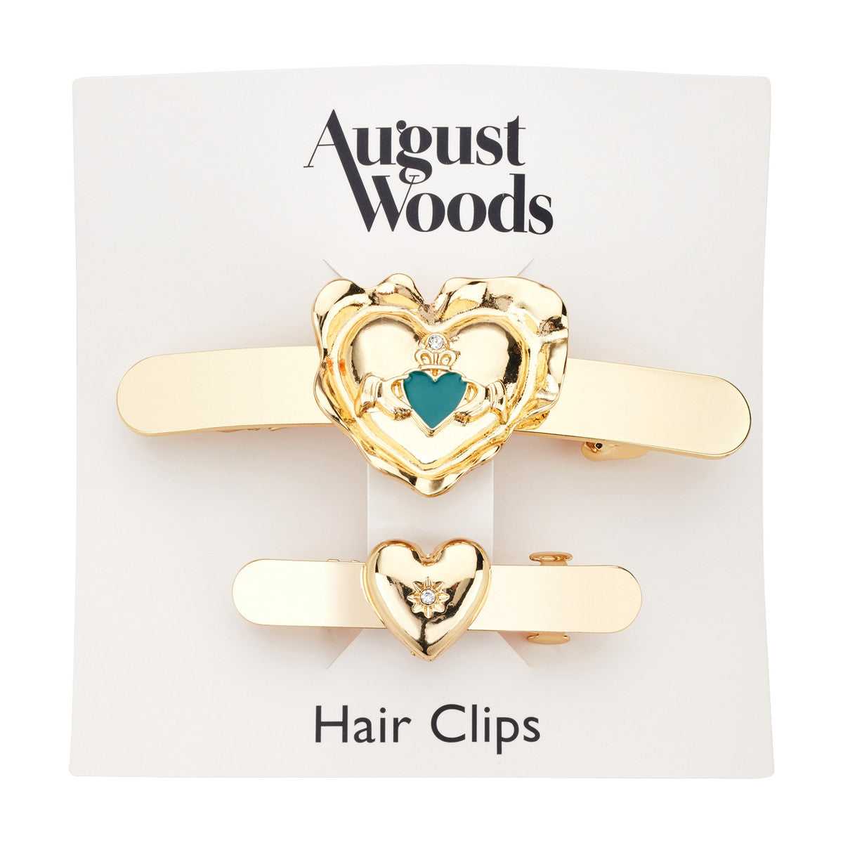August Woods Gold Claddagh Hairclip 2 Pack