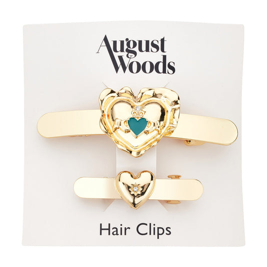 August Woods Gold Claddagh Hairclip 2 Pack