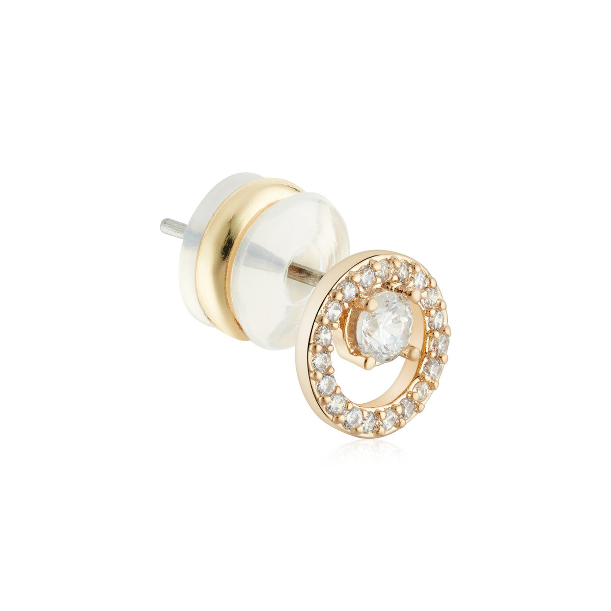 August Woods Gold Circle Halo Stud Earrings