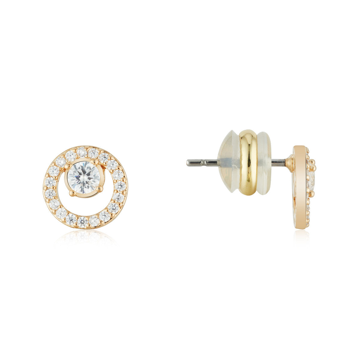 August Woods Gold Circle Halo Stud Earrings