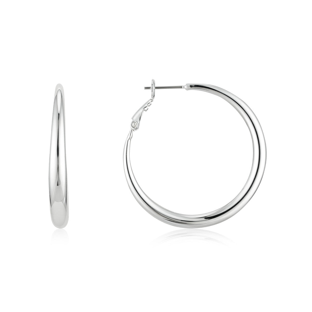 August Woods Silver XL Hoop Earrings