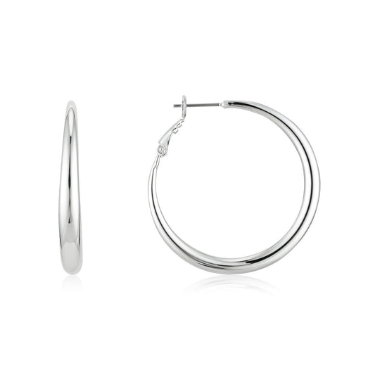 August Woods Silver XL Hoop Earrings