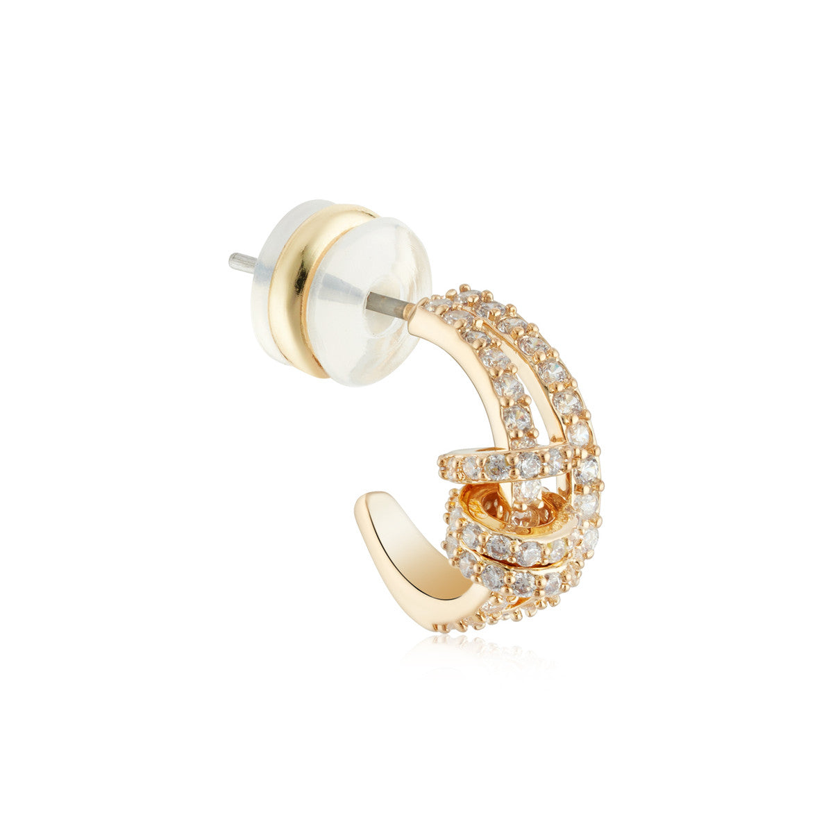 August Woods Gold Pavé Loop Hoop Earrings
