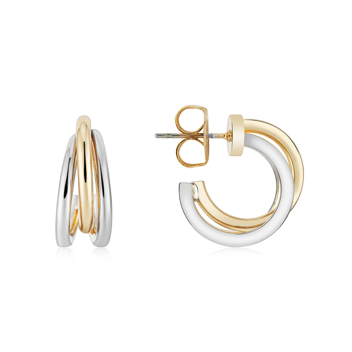 August Woods Two-Tone Trio Half Hoop Earring