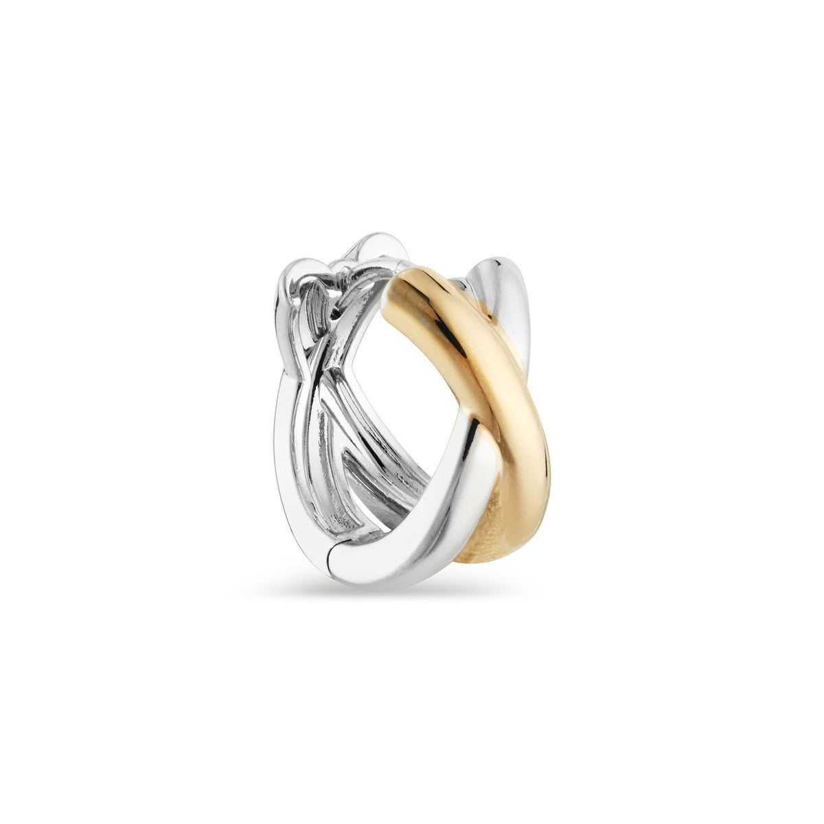 August Woods Two-Tone X Hoop Earrings