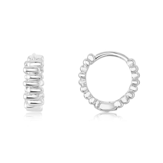 August Woods Silver Polished Rivet Mini Hoop Earrings