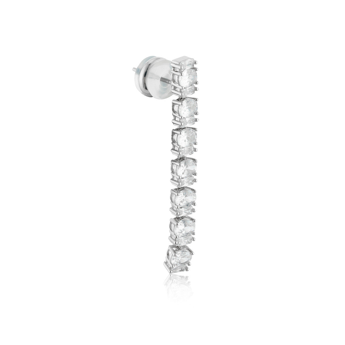 August Woods Silver Tennis Drop Earrings