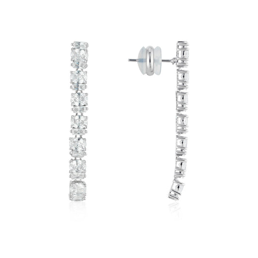 August Woods Silver Tennis Drop Earrings