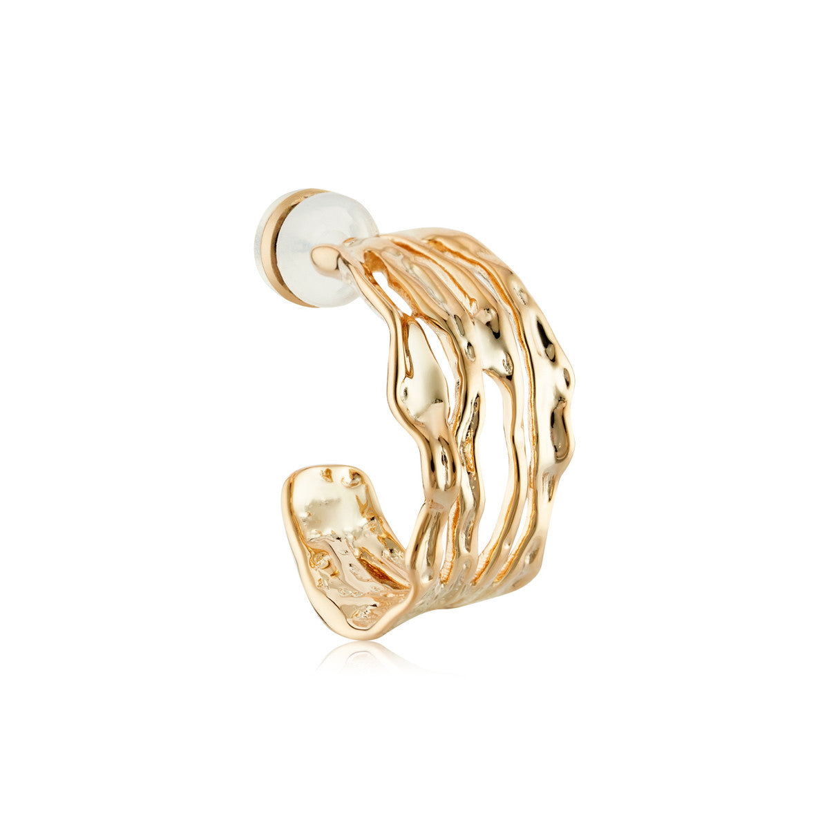 August Woods Gold Molten Layered Hoop Earrings